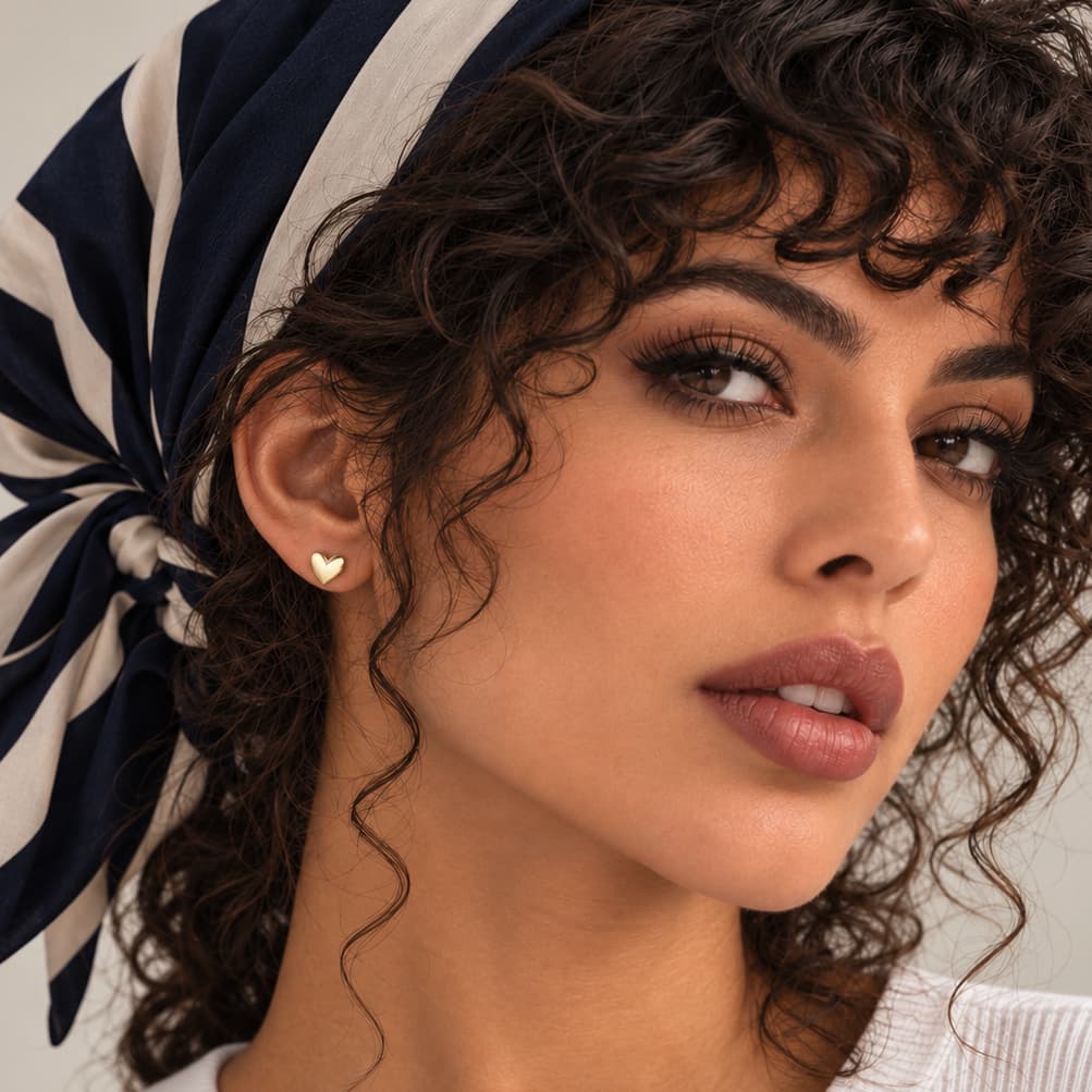گوشواره طلا قلب زنانه — تصویر ۱