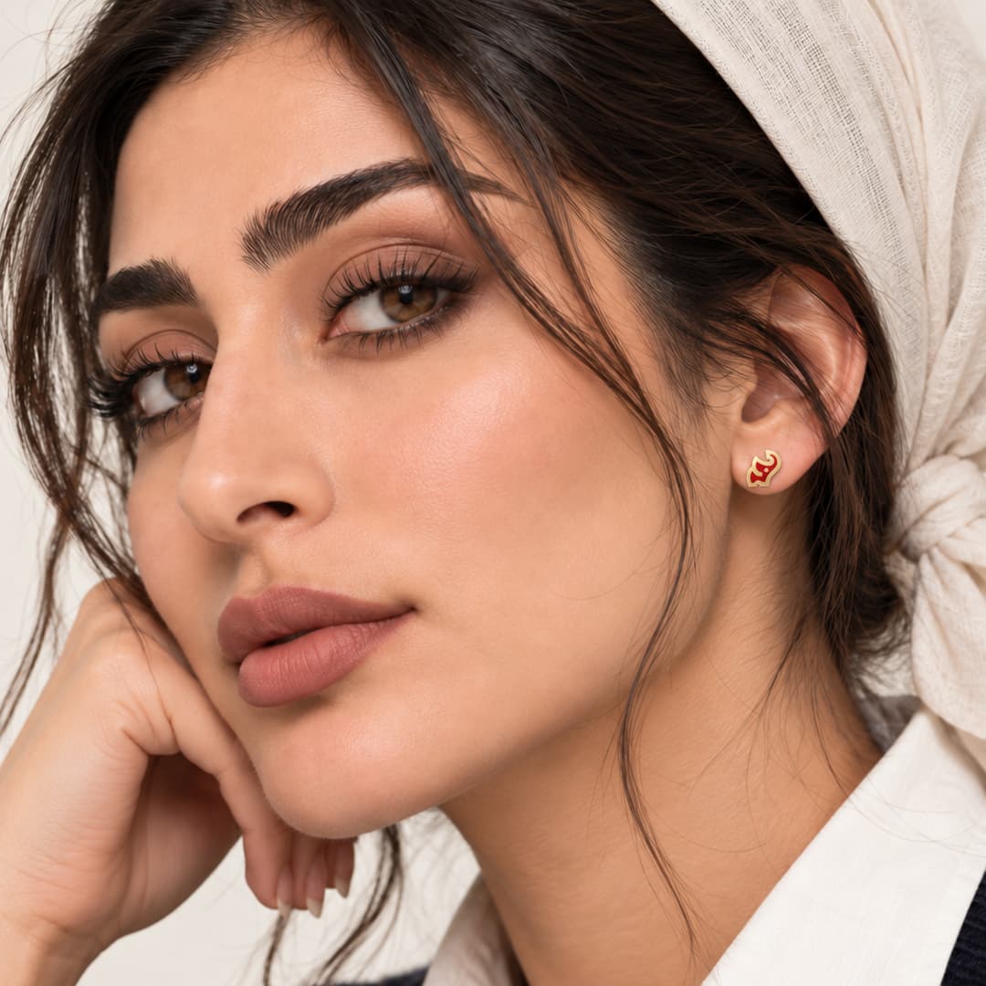 گوشواره طلا میناکاری فیل زنانه — تصویر ۲