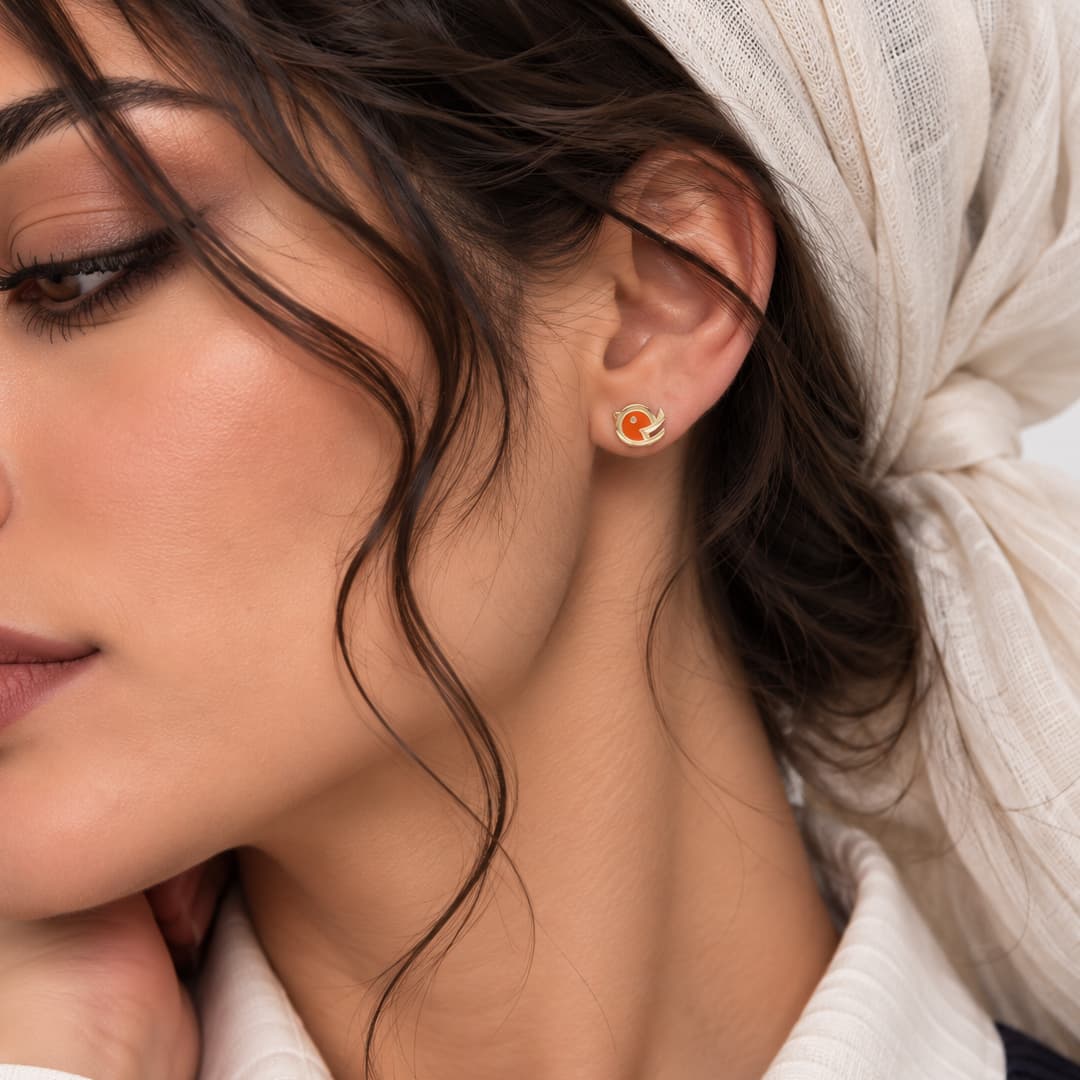 گوشواره طلا میناکاری گنجشک زنانه — تصویر ۲