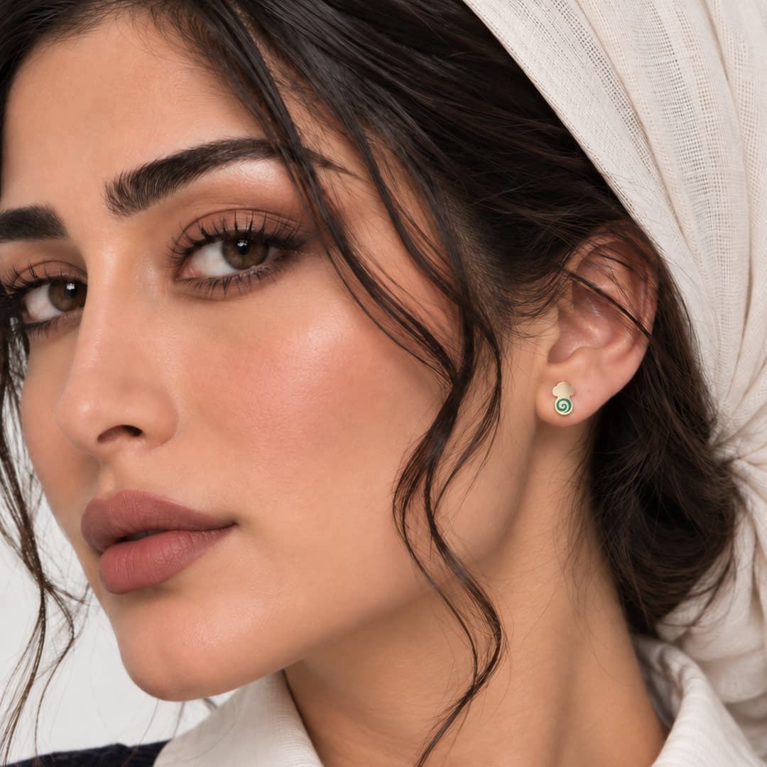 گوشواره طلا میناکاری میمون زنانه — تصویر ۲