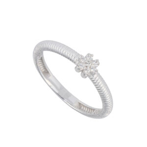 انگشتر حلقه طلا سفید طرح تک گل-آشاگالری