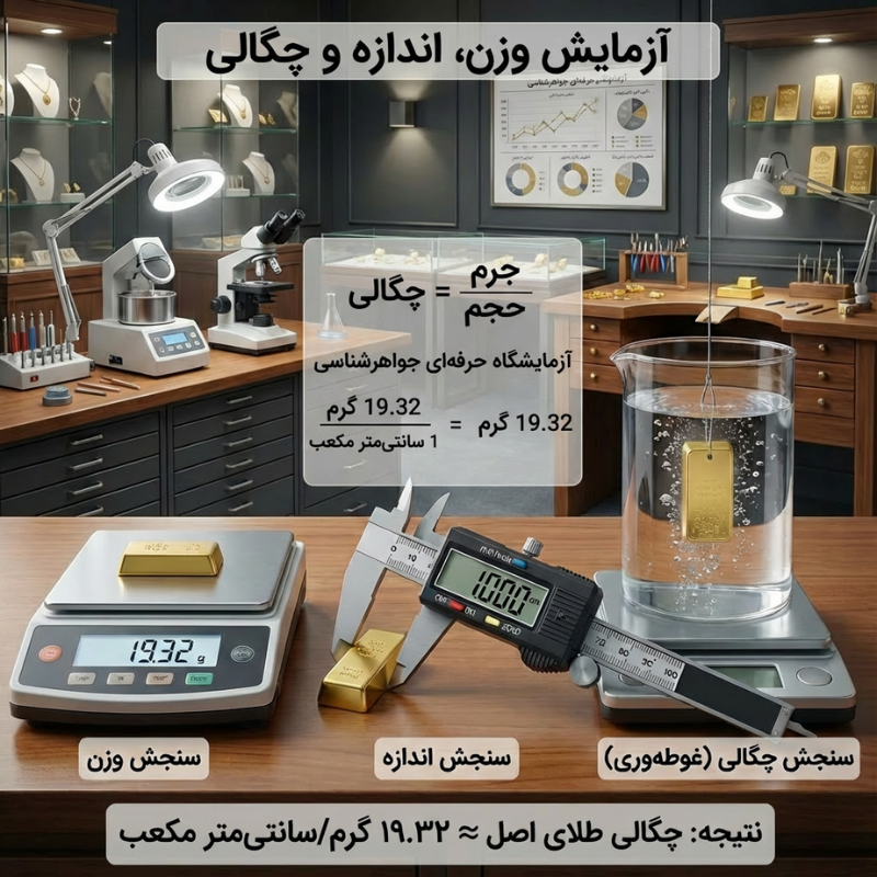 بررسی وزن و سنجش اندازه و چگالی