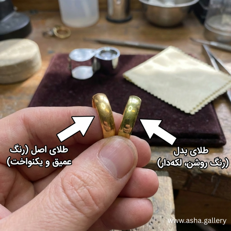 بررسی چشمی علامت و کد روی طلا