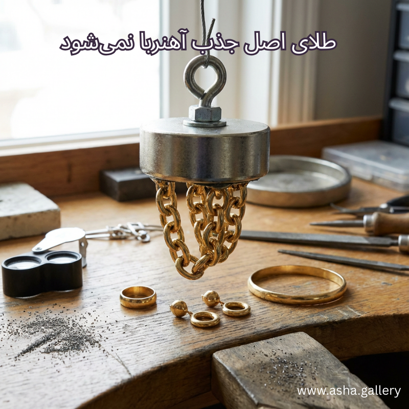 تشخیص طلای اصل از تقلبی با خاصیت آهنربایی