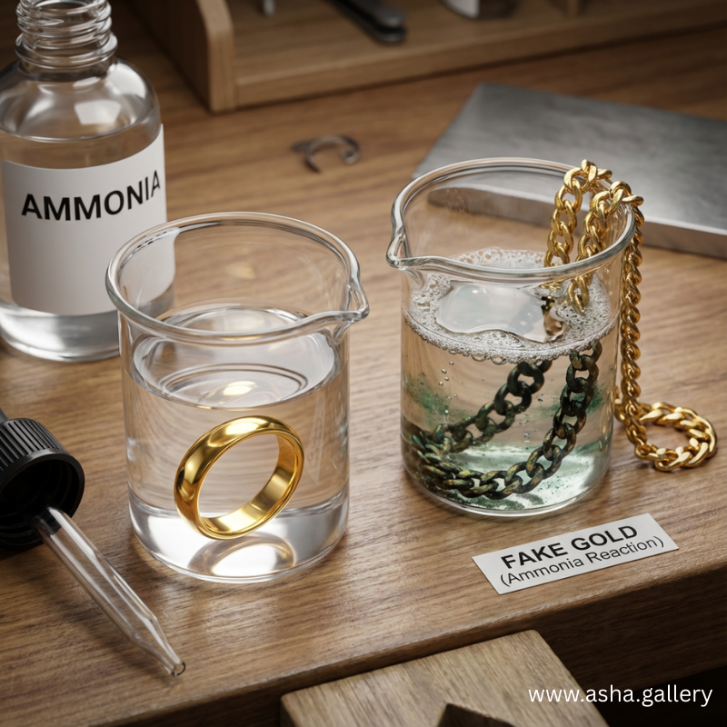 تشخیص طلای تقلبی با آمونیاک