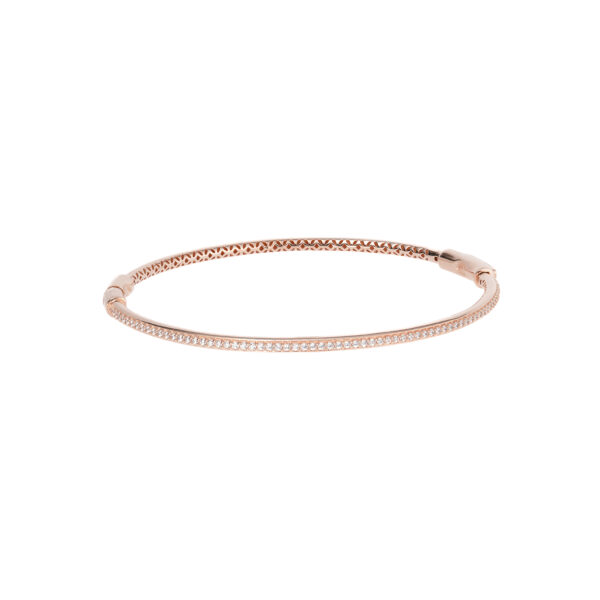 دستبند النگویی طلا رزگلد با نگین میکرو-آشاگالری