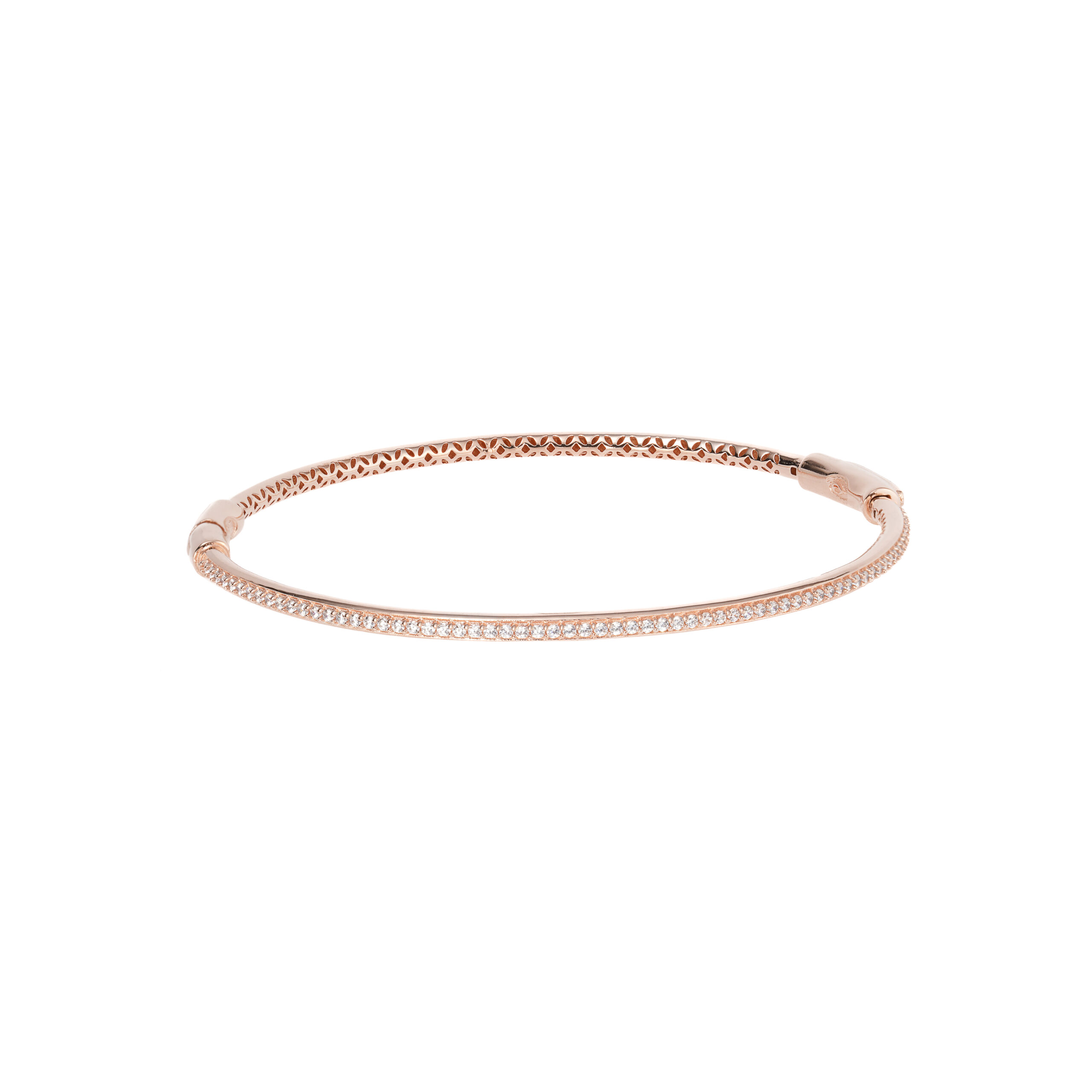 دستبند النگویی طلا رزگلد با نگین میکرو-آشاگالری