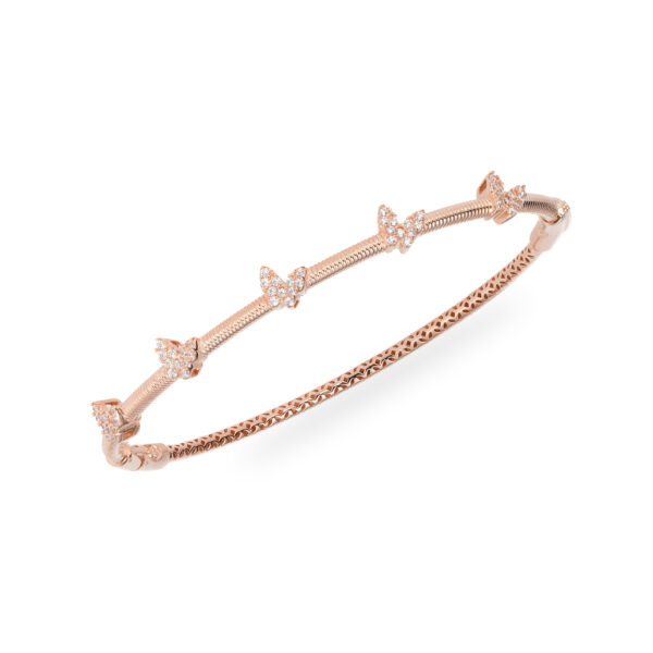 دستبند طلا رزگلد طرح پاندورا مدل پروانه ای-آشاگالری