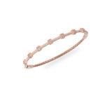 دستبند طلا رزگلد طرح پاندورا هفت مهره نگین دار-آشاگالری