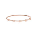 دستبند طلا رزگلد طرح پاندورا پنج مهره شبدر-آشاگالری