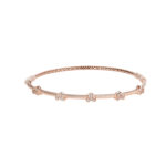 دستبند طلا رزگلد طرح پاندورا پنج مهره قلب-آشاگالری