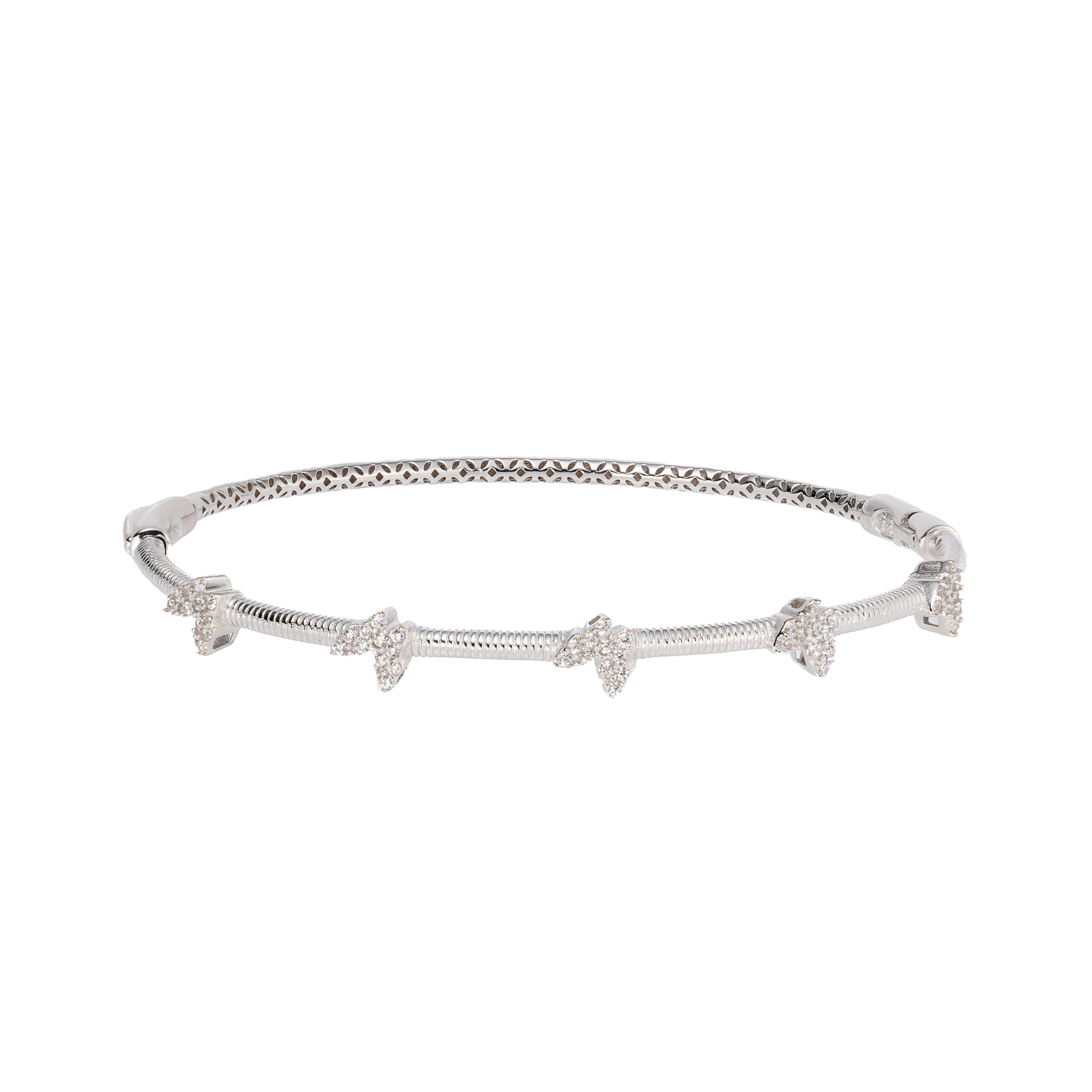 دستبند طلا سفید طرح پاندورا مدل پروانه