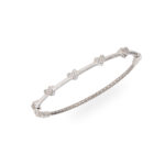 دستبند طلا سفید طرح پاندورا پنج قلب-آشا گالری