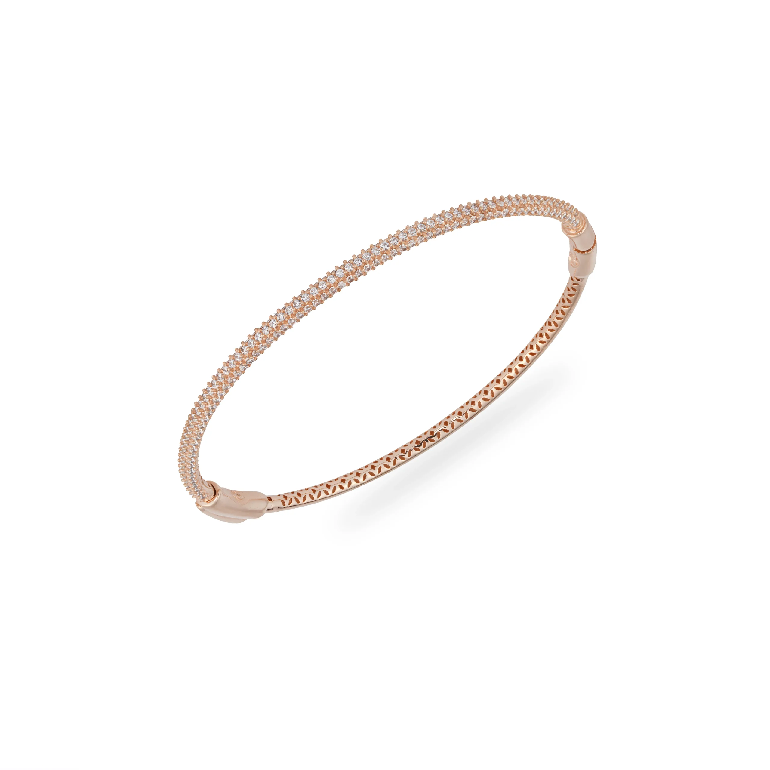 خرید دستبند النگویی رزگلد با نگین میکرو