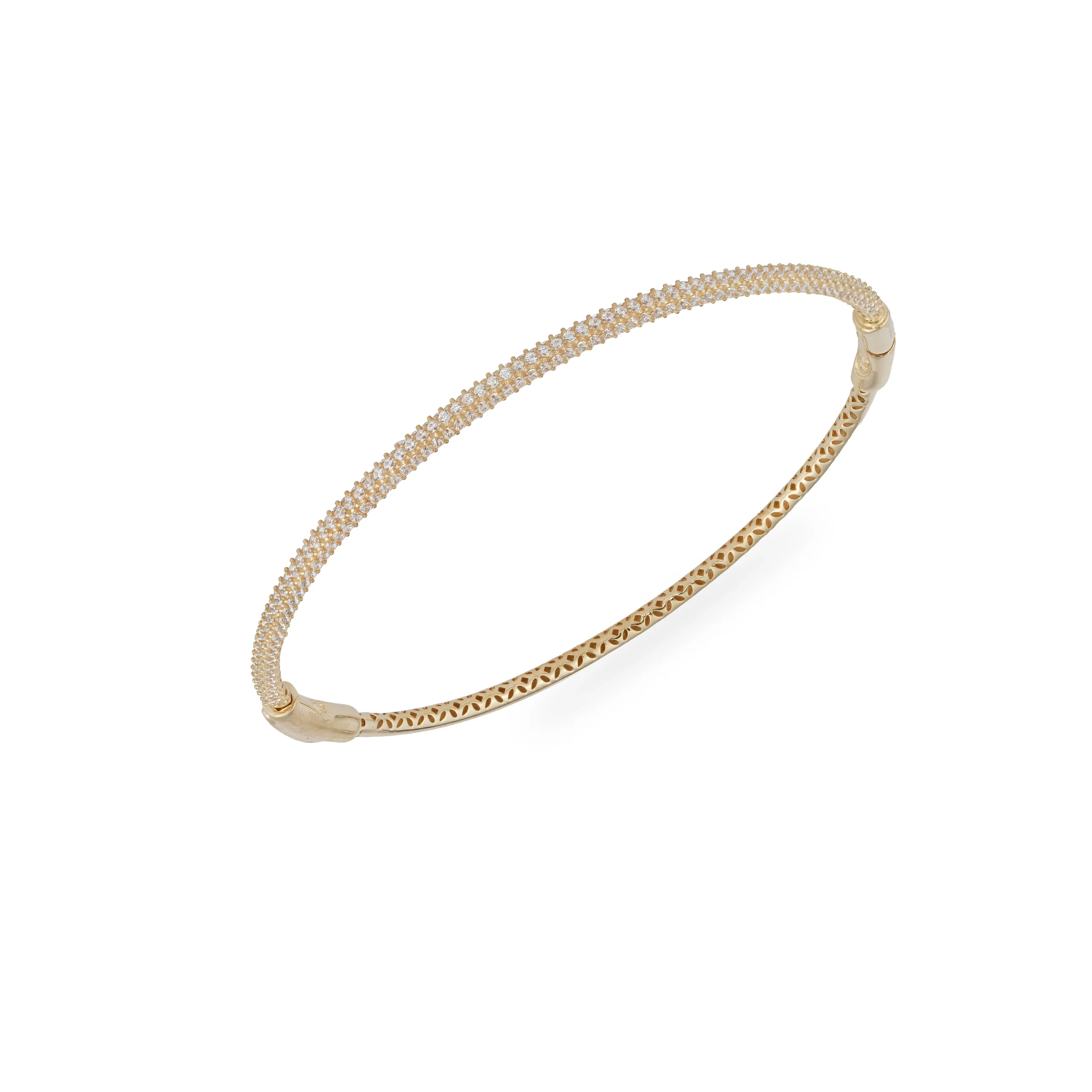 خرید دستبند النگویی طلا با نگین میکرو