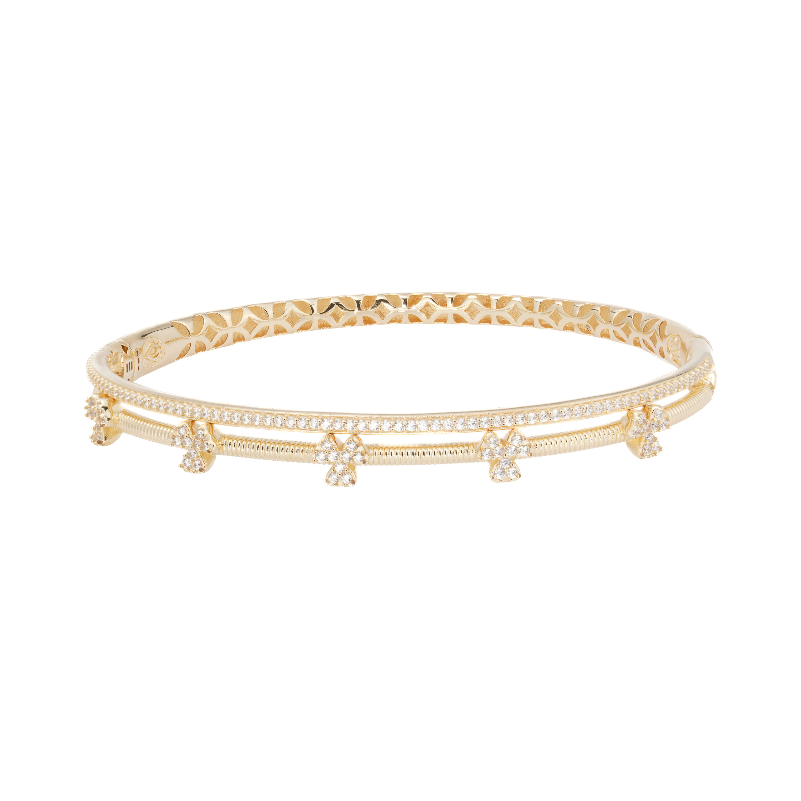 خرید دستبند طلا دو لاین طرح پنج شبدر