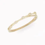 ⁦دستبند طلا دولاین ضربدری پنج مهره⁩ - الصورة ⁦2⁩