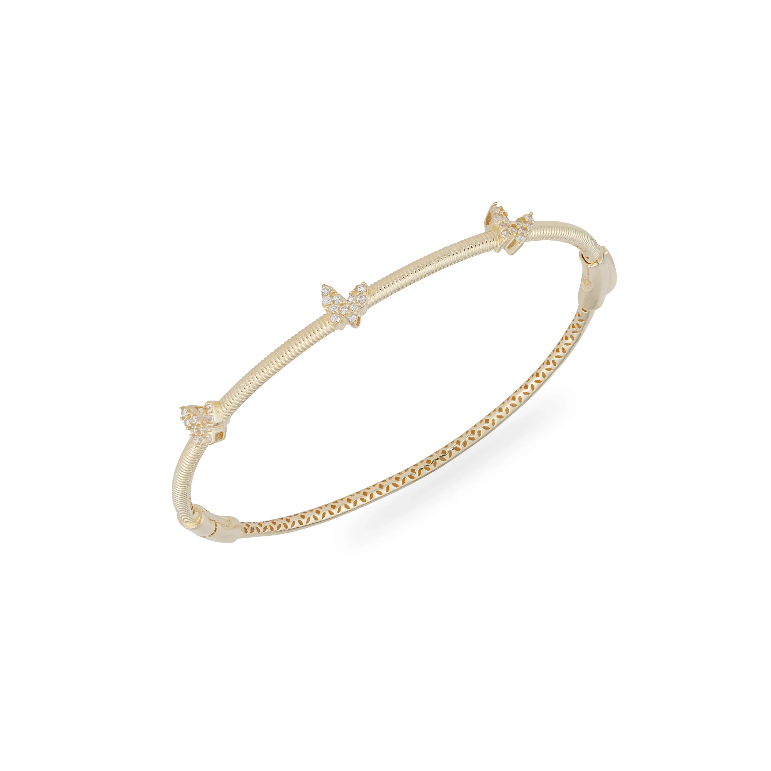 خرید دستبند طلا سه مهره پروانه ای