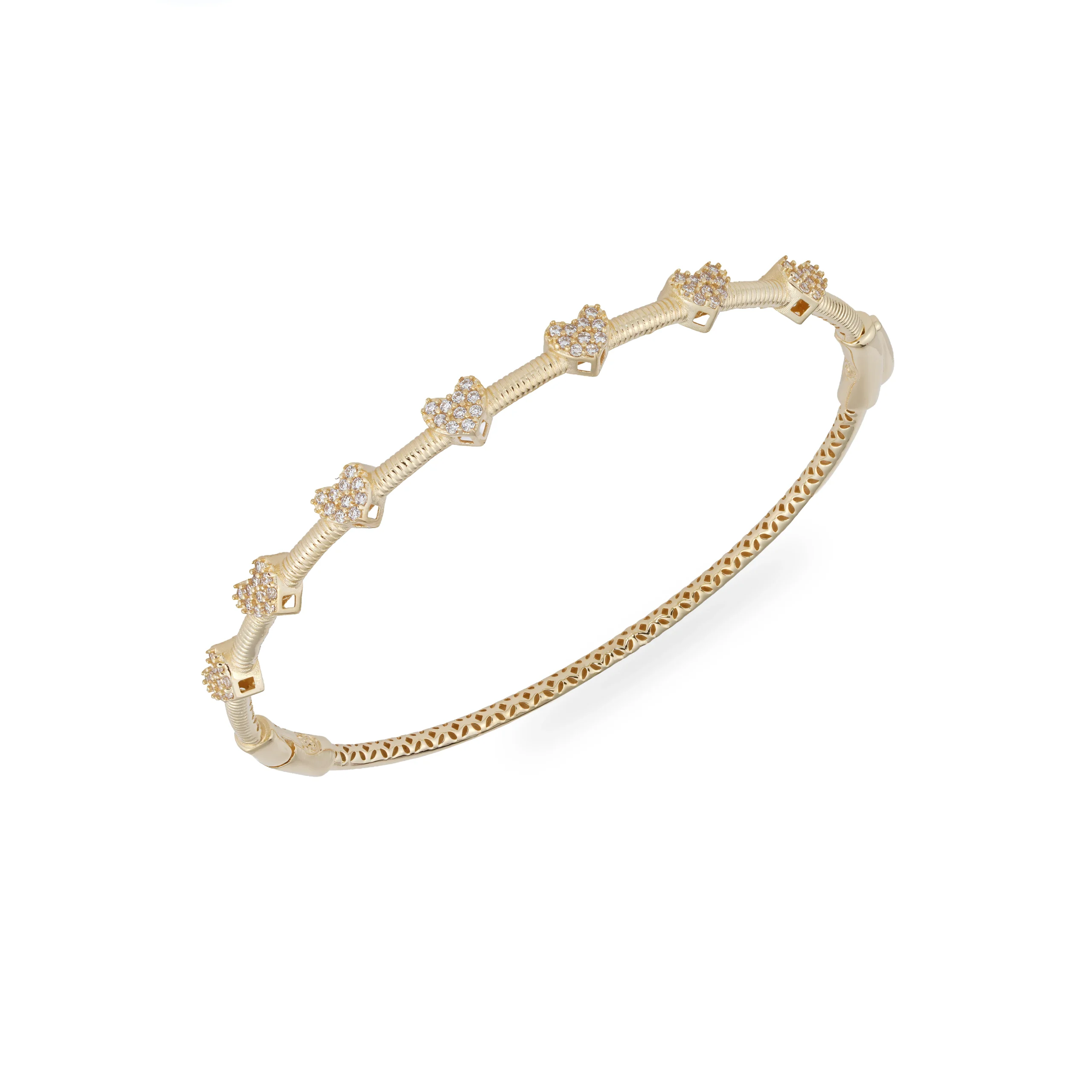 خرید دستبند طلا طرح هفت قلب