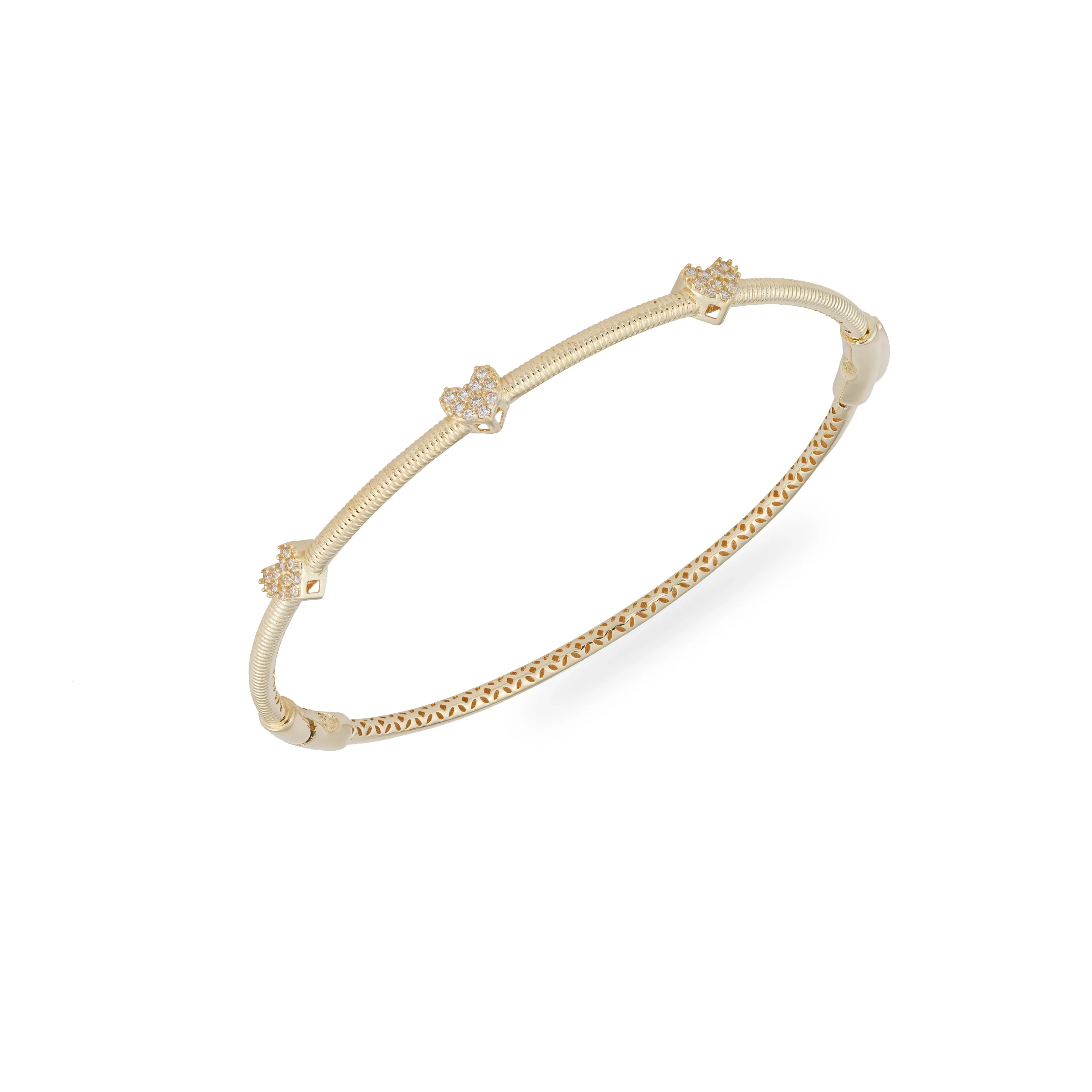 خرید دستبند طلا طرح پاندورا سه مهره قلب