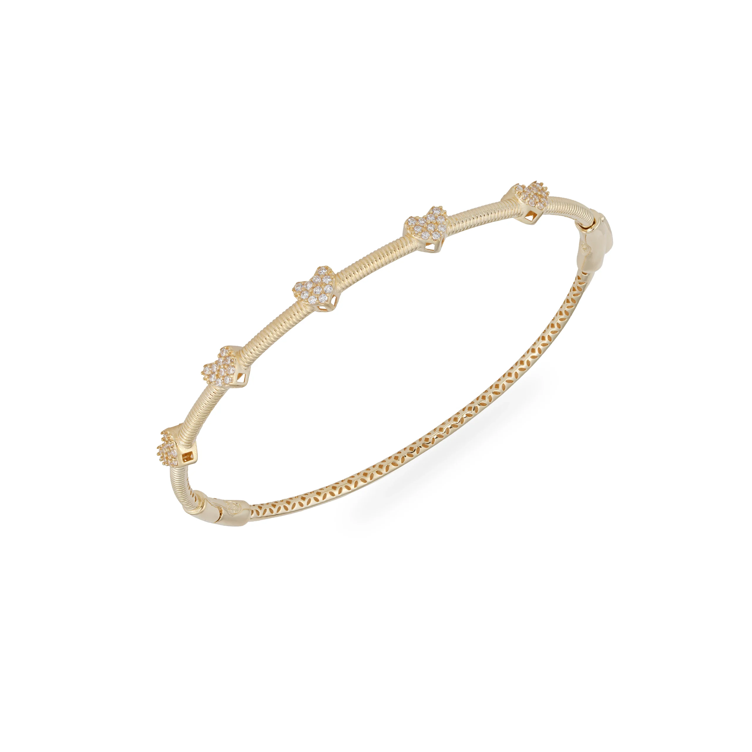 خرید دستبند طلا طرح پنج مهره قلب