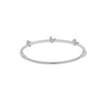 دستبند طلا سفید سه مهره پروانه ای