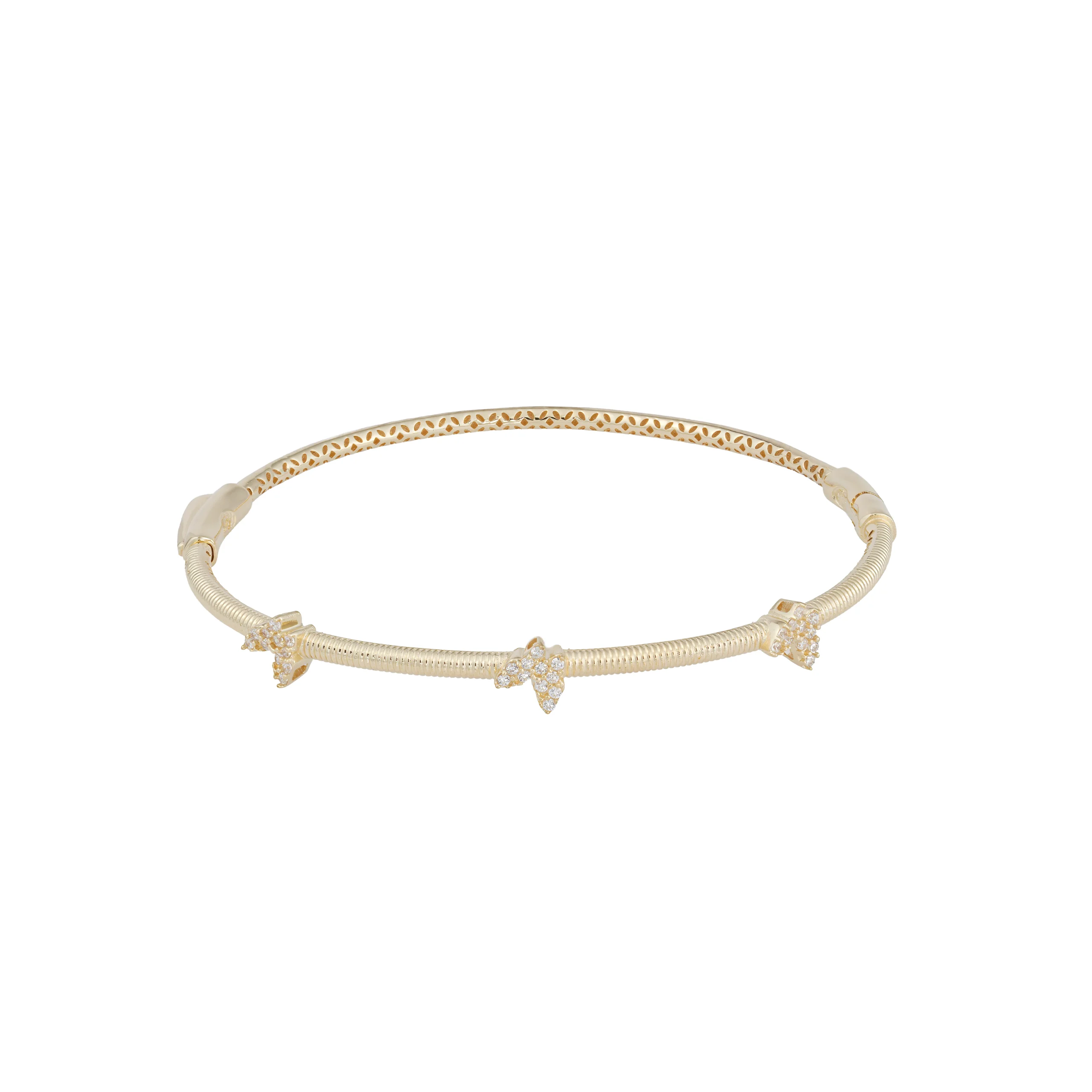 دستبند طلا سه مهره پروانه ای