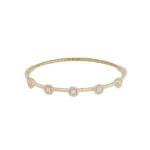 دستبند طلا طرح پنج مهره نگینی