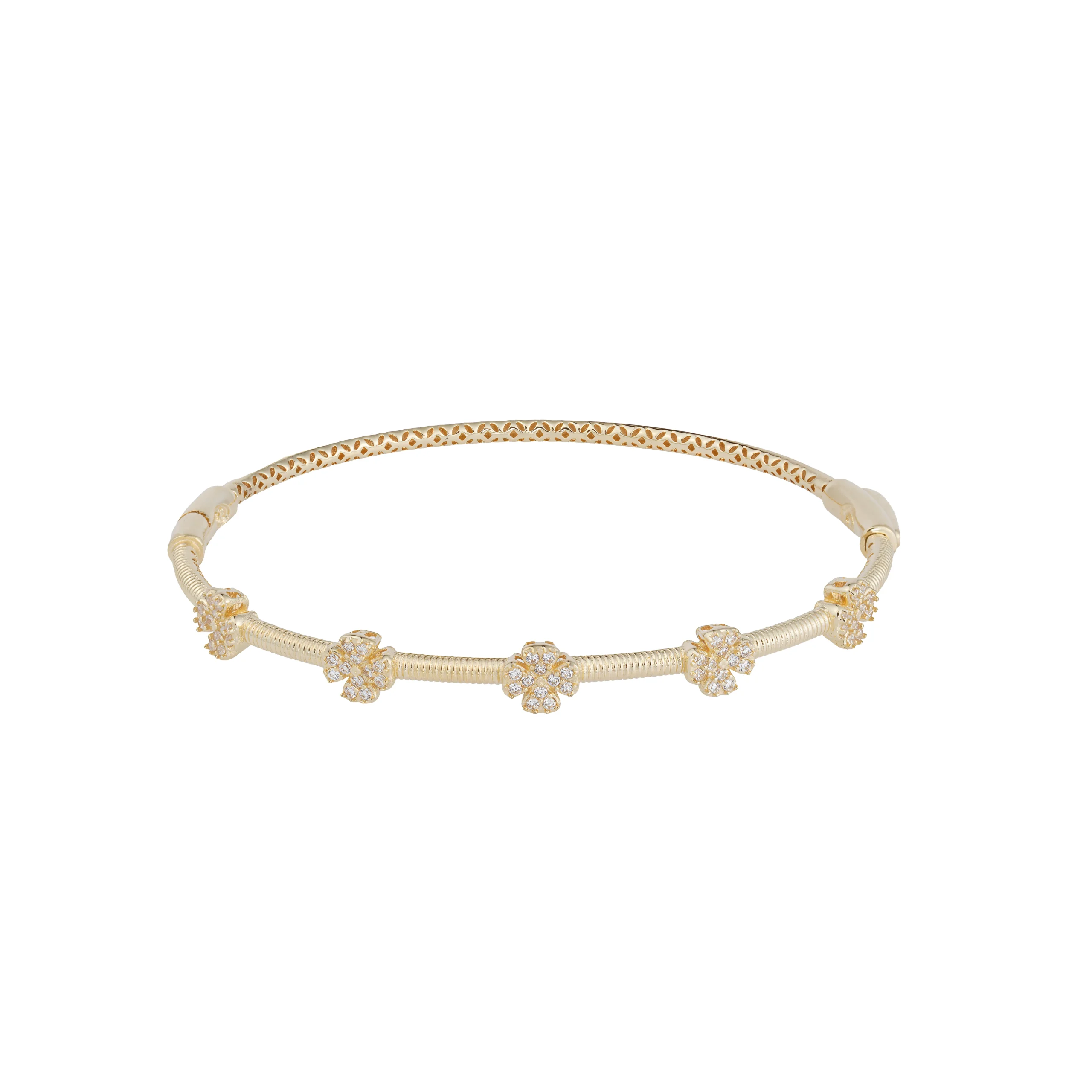 دستبند طلا طرح پنج گل