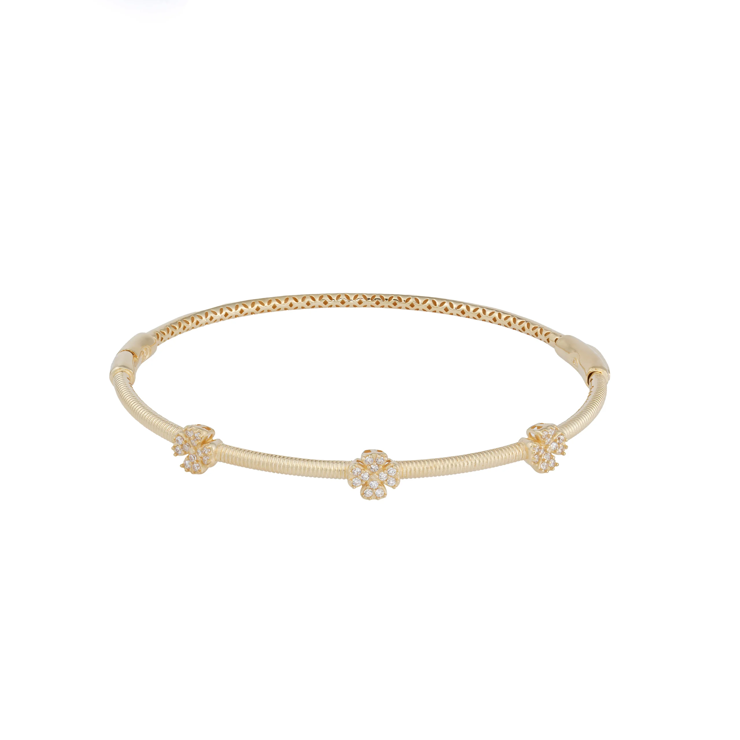 دستبند طلا مدل پاندورا سه گل